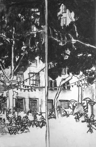 Madison Square 2-panel;
Willow Charcoal/Paper, 2015;
18 x 12 in. Madison Square 2-panel;
Willow Charcoal/Paper, 2015;
18 x 12 in.